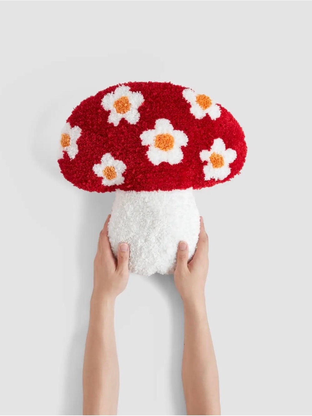 Cider Red & White Daisy Mushroom Bath Pillow